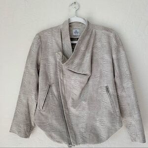 SW3 Bespoke Vegan Suede Snake Print Moto Jacket Medium